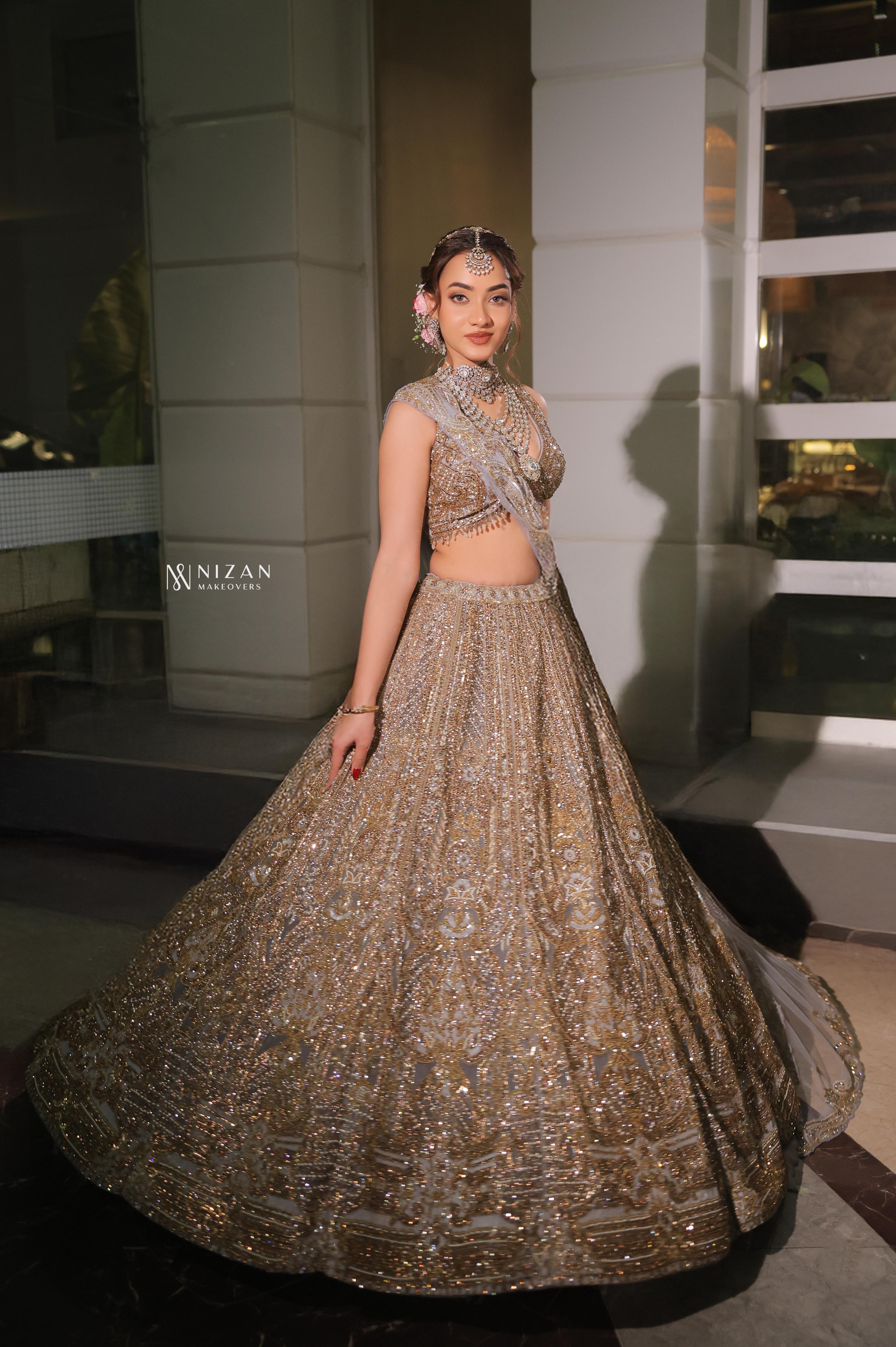 Vibrant Sunset Sangeet Airbrush Glam